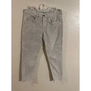 Madewell Distressed Style Cropped Curdoroy Straight Leg Jeans